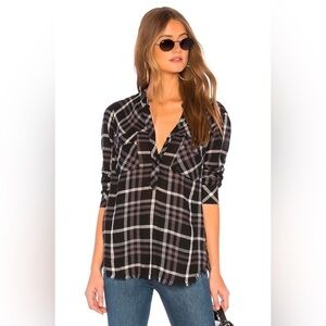 Rails Black and White Plaid Women's Top